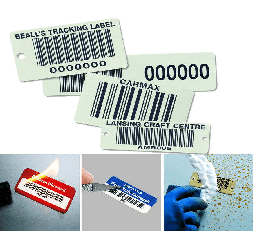 metal barcode label